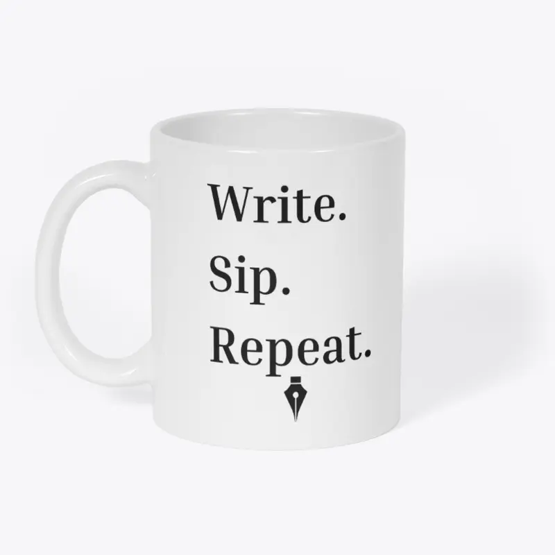 Write. Sip. Repeat. Writer's Mug