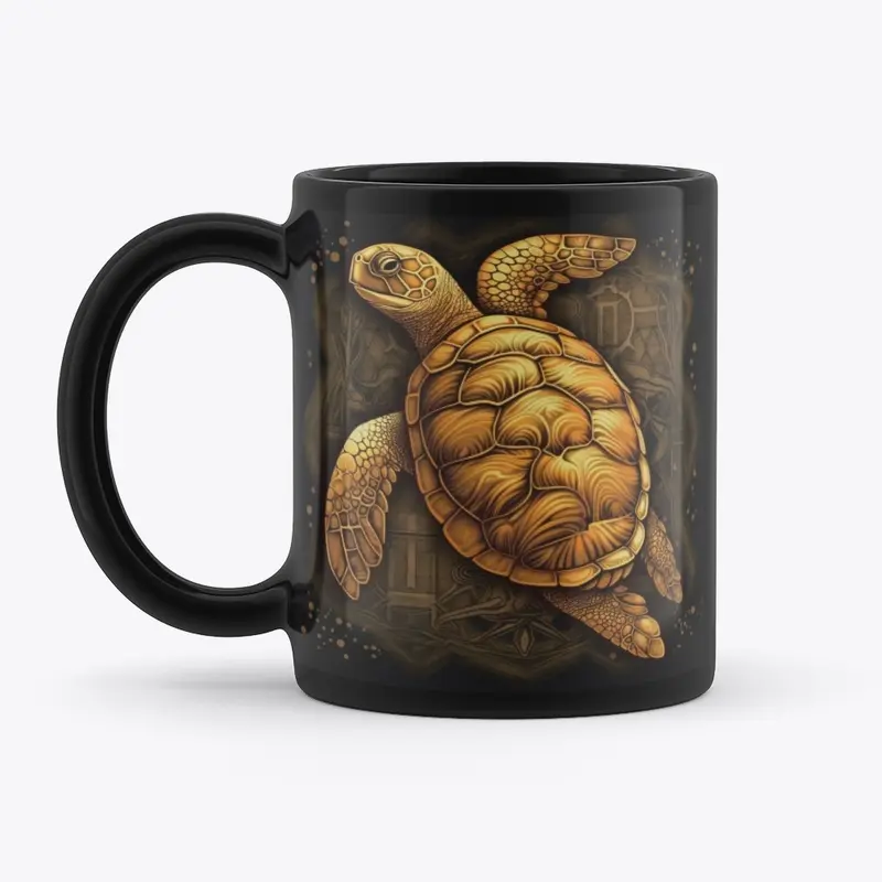 Golden Sea Turtle Coffee Mug