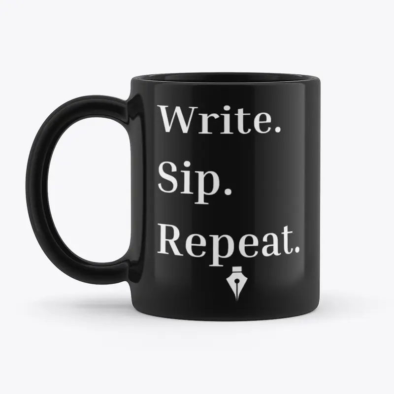 Write. Sip. Repeat. Night Mode Mug 